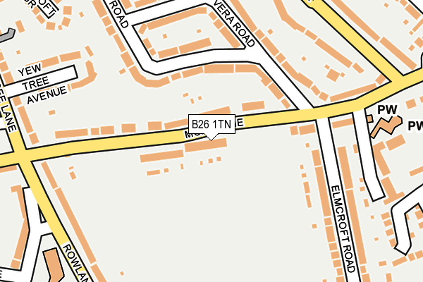 B26 1TN map - OS OpenMap – Local (Ordnance Survey)