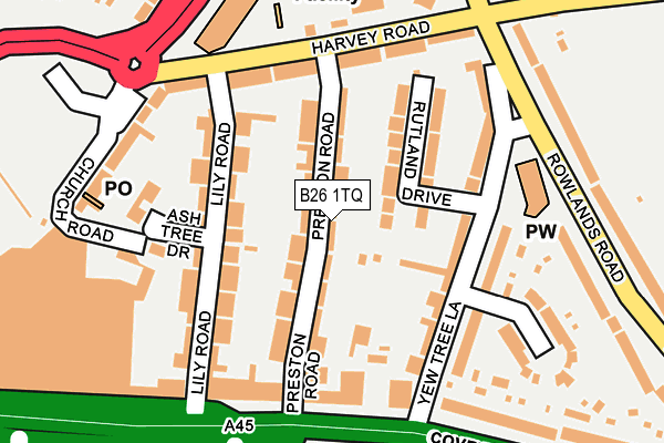 B26 1TQ map - OS OpenMap – Local (Ordnance Survey)