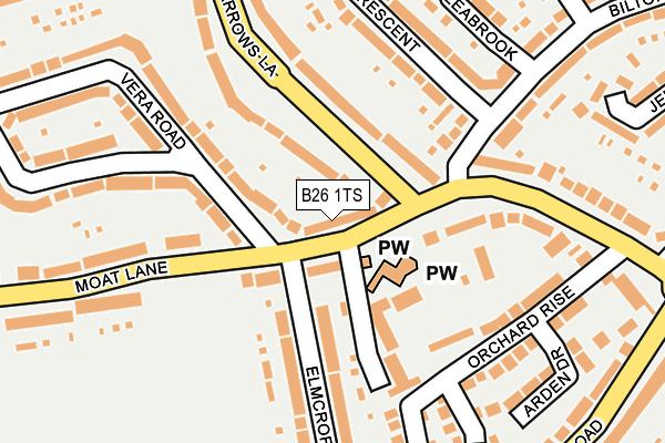 B26 1TS map - OS OpenMap – Local (Ordnance Survey)