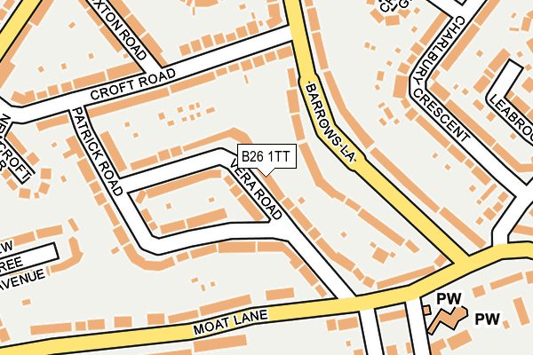 B26 1TT map - OS OpenMap – Local (Ordnance Survey)