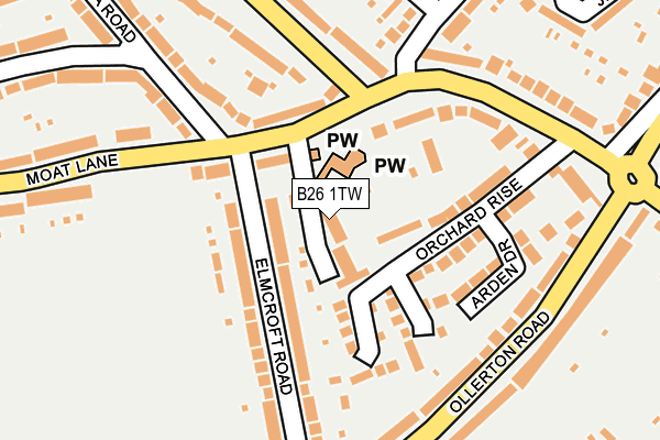 B26 1TW map - OS OpenMap – Local (Ordnance Survey)