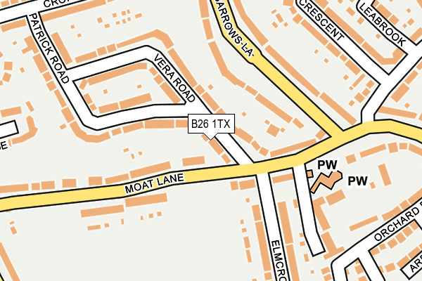 B26 1TX map - OS OpenMap – Local (Ordnance Survey)