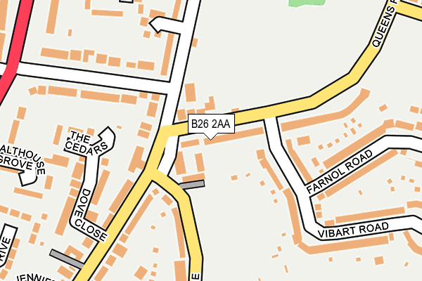 B26 2AA map - OS OpenMap – Local (Ordnance Survey)
