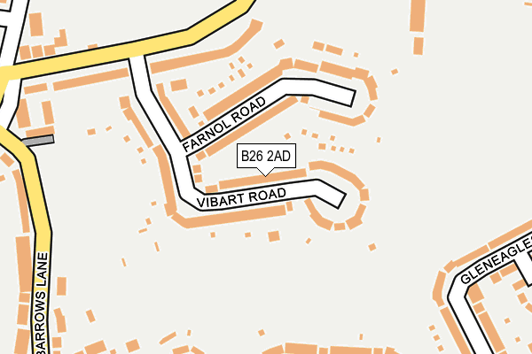 B26 2AD map - OS OpenMap – Local (Ordnance Survey)