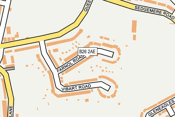 B26 2AE map - OS OpenMap – Local (Ordnance Survey)