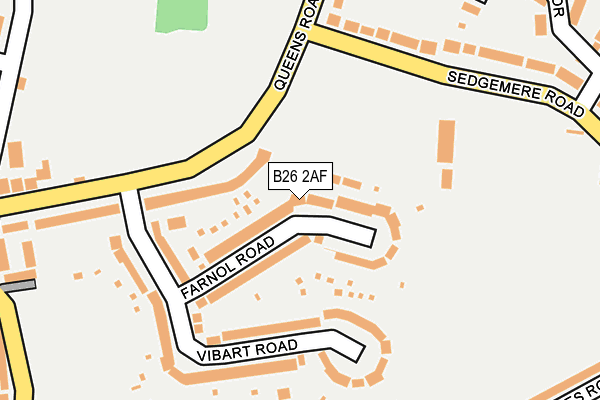 B26 2AF map - OS OpenMap – Local (Ordnance Survey)