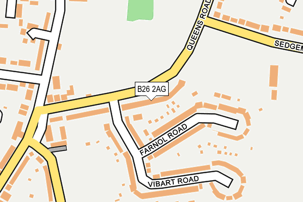 B26 2AG map - OS OpenMap – Local (Ordnance Survey)