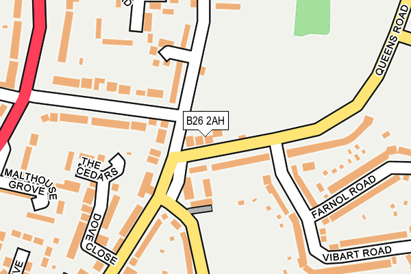 B26 2AH map - OS OpenMap – Local (Ordnance Survey)