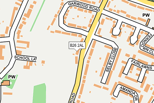B26 2AL map - OS OpenMap – Local (Ordnance Survey)