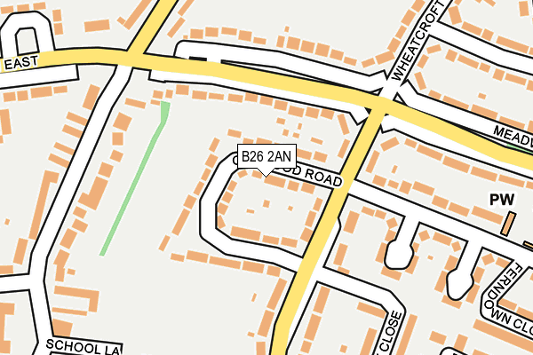 B26 2AN map - OS OpenMap – Local (Ordnance Survey)