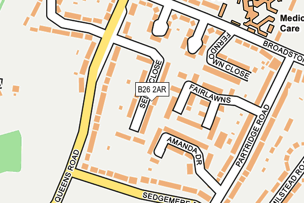 B26 2AR map - OS OpenMap – Local (Ordnance Survey)