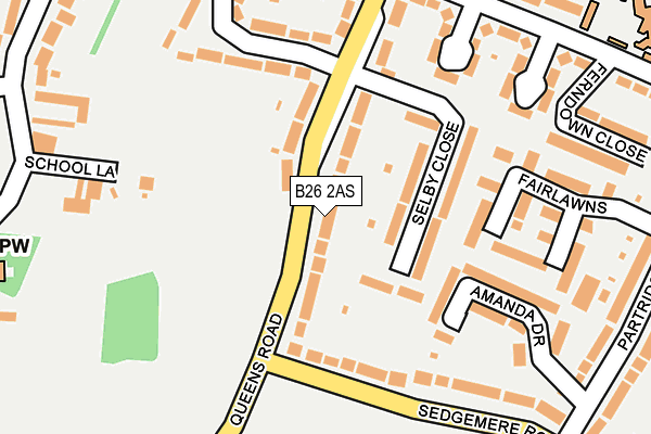 B26 2AS map - OS OpenMap – Local (Ordnance Survey)