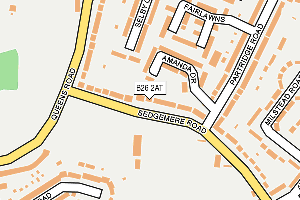 B26 2AT map - OS OpenMap – Local (Ordnance Survey)