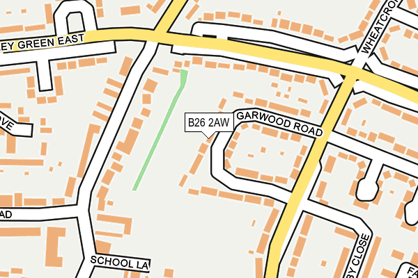 B26 2AW map - OS OpenMap – Local (Ordnance Survey)