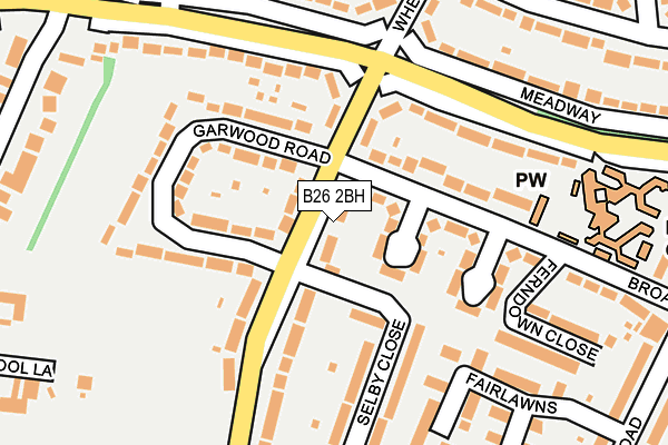 B26 2BH map - OS OpenMap – Local (Ordnance Survey)