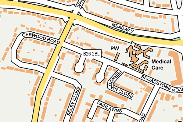 B26 2BL map - OS OpenMap – Local (Ordnance Survey)