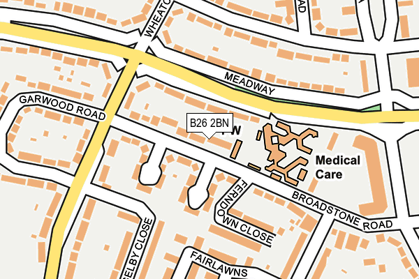 B26 2BN map - OS OpenMap – Local (Ordnance Survey)