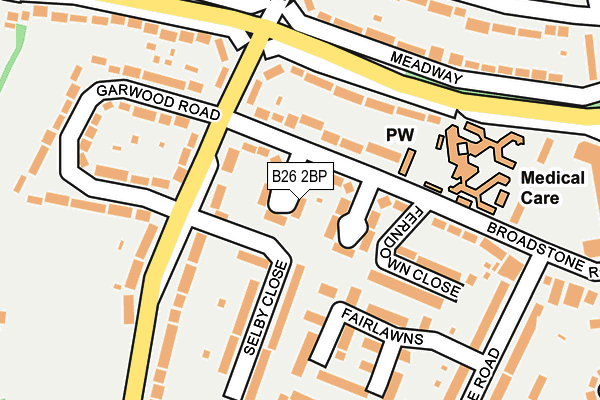 B26 2BP map - OS OpenMap – Local (Ordnance Survey)