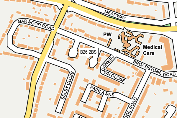 B26 2BS map - OS OpenMap – Local (Ordnance Survey)