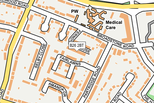 B26 2BT map - OS OpenMap – Local (Ordnance Survey)