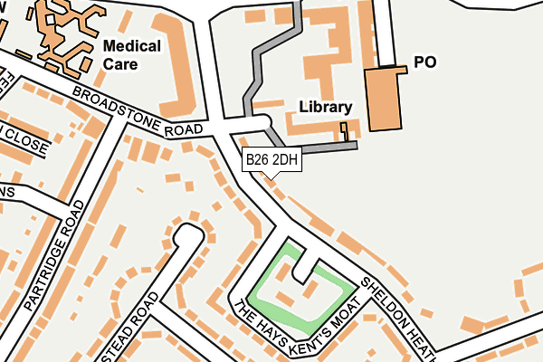 B26 2DH map - OS OpenMap – Local (Ordnance Survey)