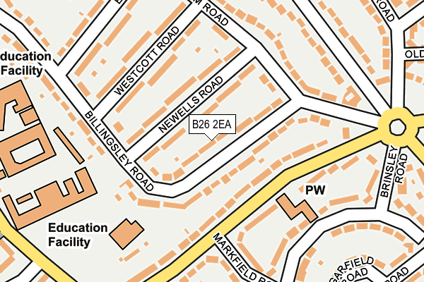 B26 2EA map - OS OpenMap – Local (Ordnance Survey)