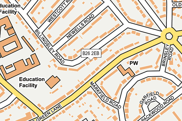 B26 2EB map - OS OpenMap – Local (Ordnance Survey)