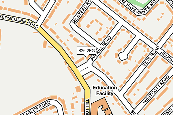 B26 2EG map - OS OpenMap – Local (Ordnance Survey)