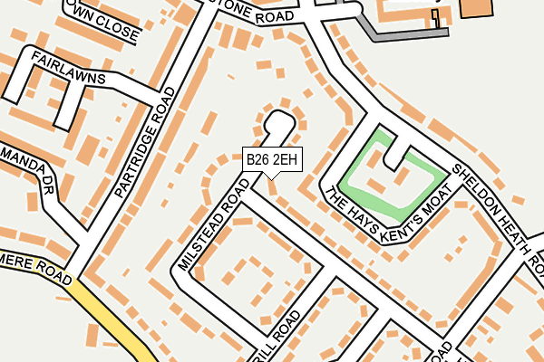 B26 2EH map - OS OpenMap – Local (Ordnance Survey)