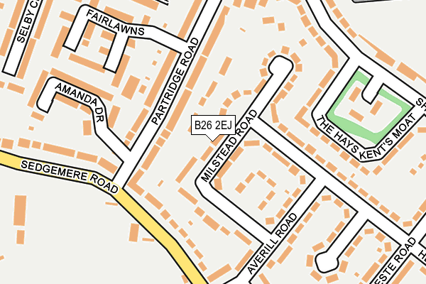 B26 2EJ map - OS OpenMap – Local (Ordnance Survey)
