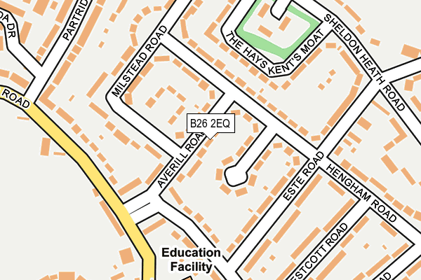 B26 2EQ map - OS OpenMap – Local (Ordnance Survey)