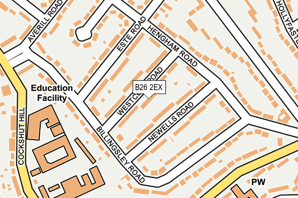 B26 2EX map - OS OpenMap – Local (Ordnance Survey)