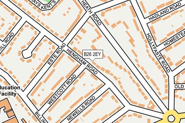 B26 2EY map - OS OpenMap – Local (Ordnance Survey)