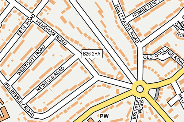 B26 2HA map - OS OpenMap – Local (Ordnance Survey)