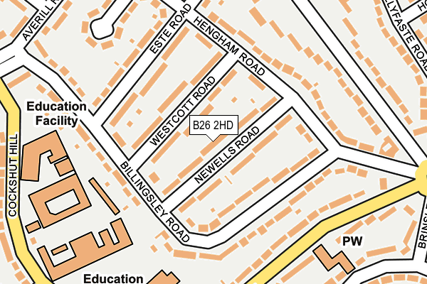 B26 2HD map - OS OpenMap – Local (Ordnance Survey)