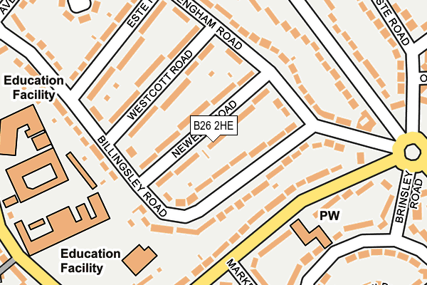 B26 2HE map - OS OpenMap – Local (Ordnance Survey)