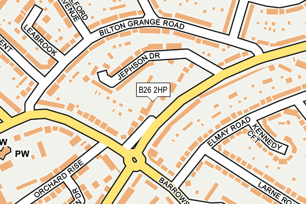 B26 2HP map - OS OpenMap – Local (Ordnance Survey)