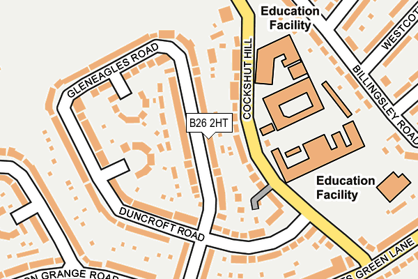 B26 2HT map - OS OpenMap – Local (Ordnance Survey)