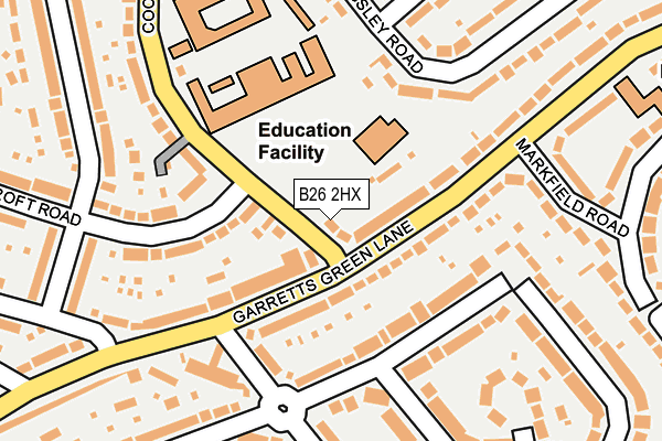 B26 2HX map - OS OpenMap – Local (Ordnance Survey)