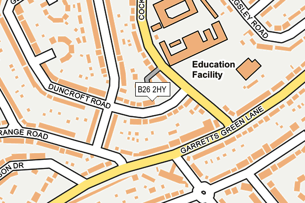 B26 2HY map - OS OpenMap – Local (Ordnance Survey)