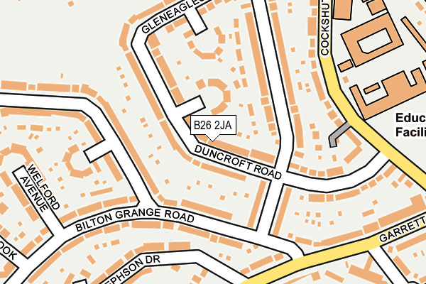 B26 2JA map - OS OpenMap – Local (Ordnance Survey)