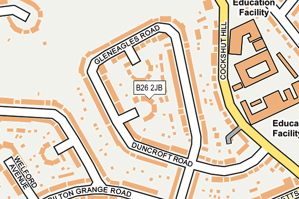 B26 2JB map - OS OpenMap – Local (Ordnance Survey)