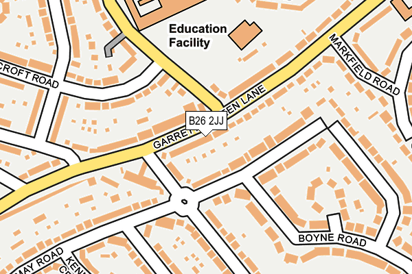 B26 2JJ map - OS OpenMap – Local (Ordnance Survey)