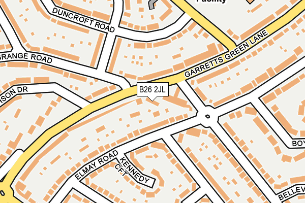 B26 2JL map - OS OpenMap – Local (Ordnance Survey)
