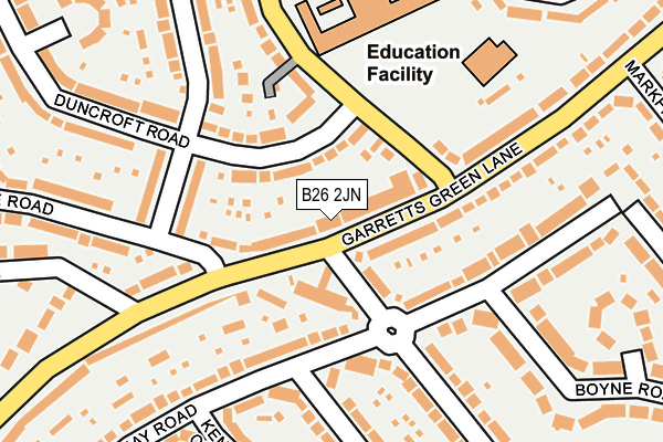 B26 2JN map - OS OpenMap – Local (Ordnance Survey)