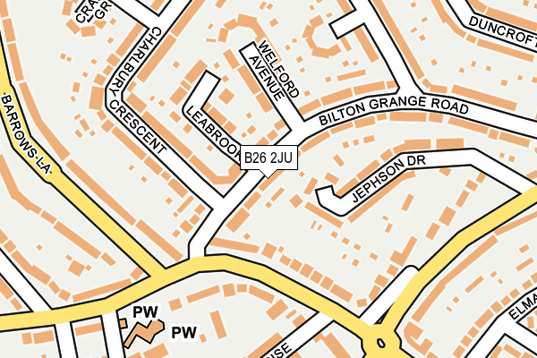 B26 2JU map - OS OpenMap – Local (Ordnance Survey)