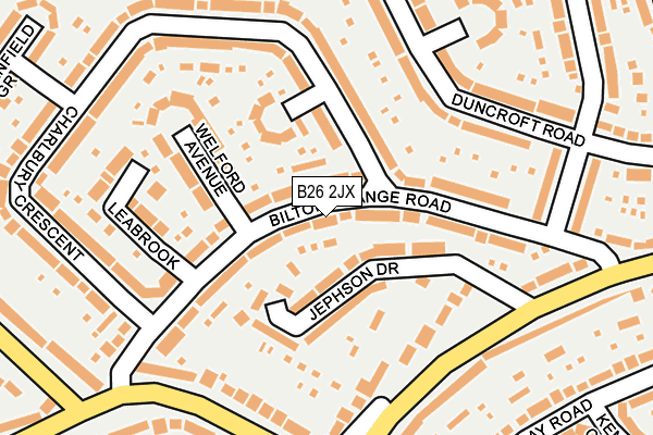 B26 2JX map - OS OpenMap – Local (Ordnance Survey)