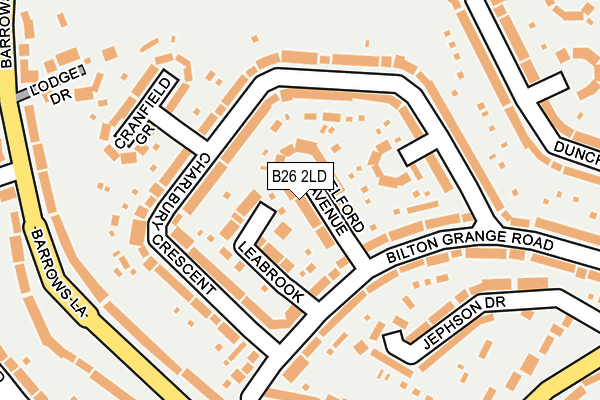 B26 2LD map - OS OpenMap – Local (Ordnance Survey)