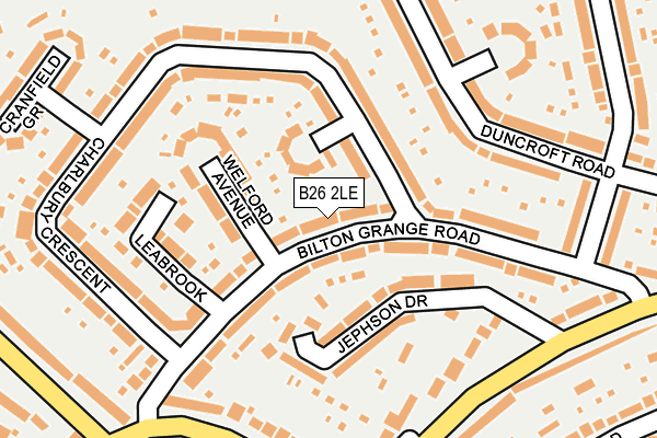 B26 2LE map - OS OpenMap – Local (Ordnance Survey)