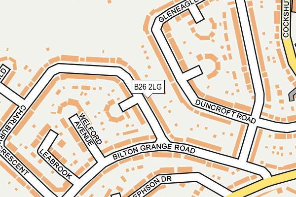B26 2LG map - OS OpenMap – Local (Ordnance Survey)